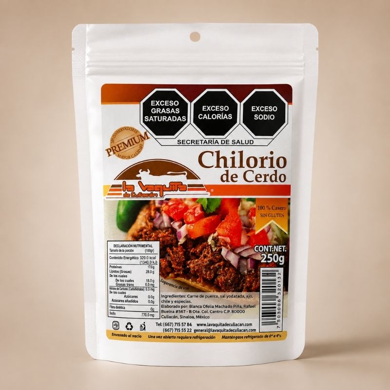 Chilorio Tradicional De Sinaloa 100% Pierna De Cerdo 250g